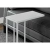 Monarch Specialties Accent Table - White Metal With Frosted Tempered Glass I 3037